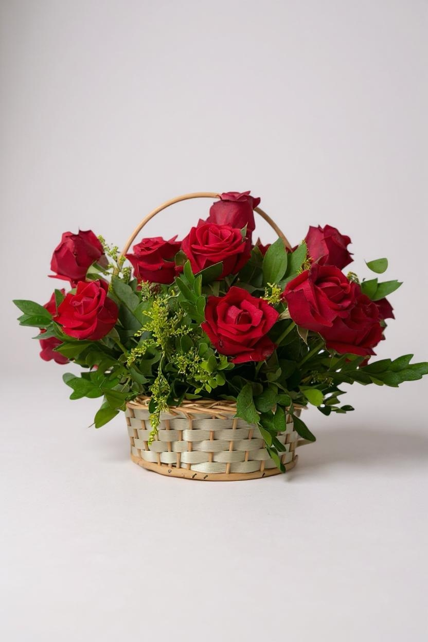 Cesta de Rosas Vermelhas