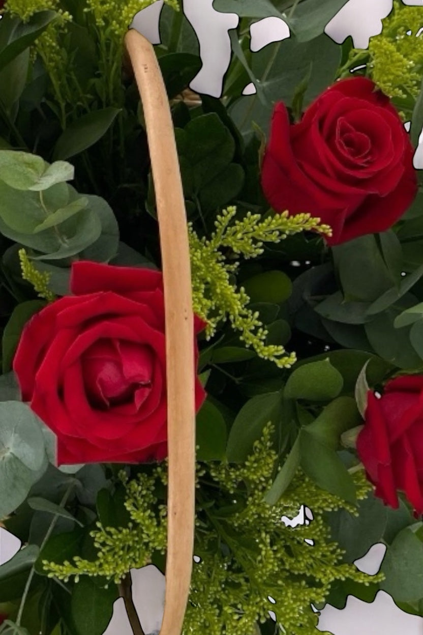 Cesta de Rosas Vermelhas