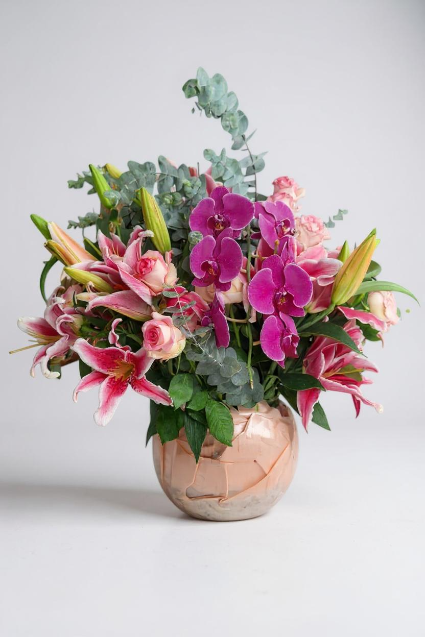 Arranjo Elegância Rosa