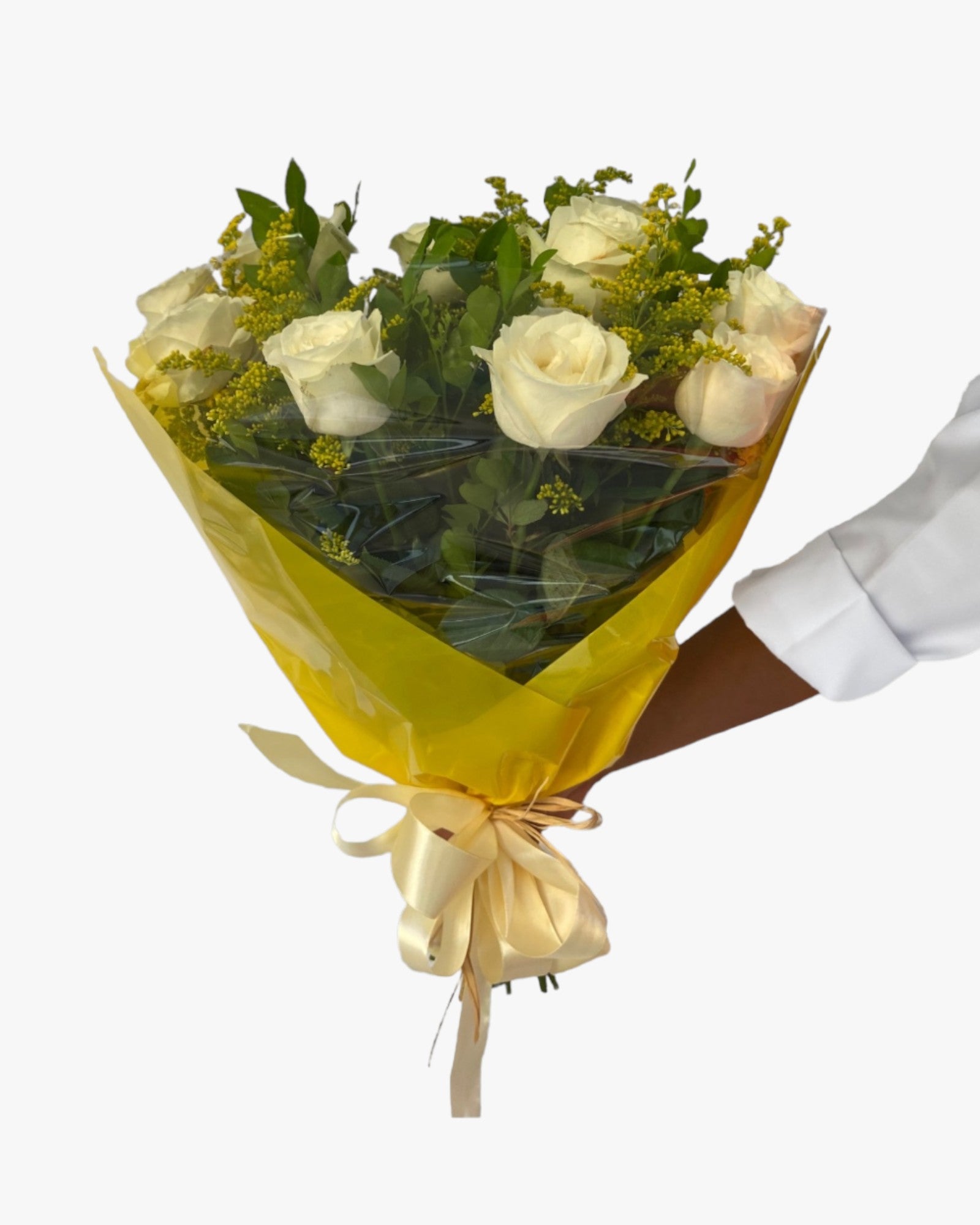 Bouquet Rosas Neve Clássico - clubedasfloresdecoracoes